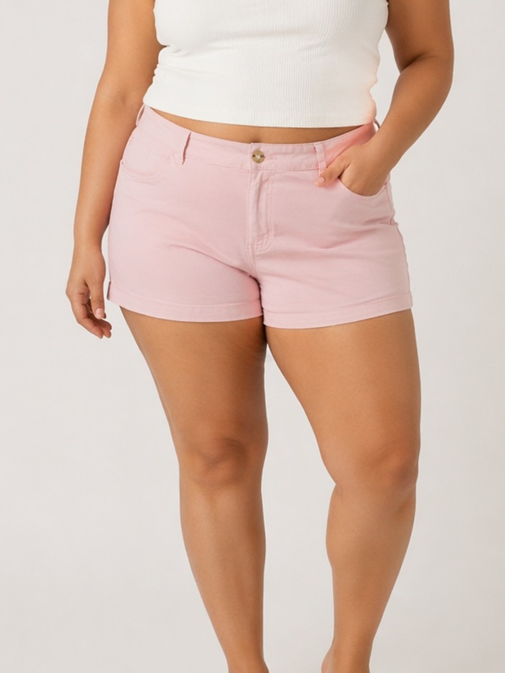ANA Mid Rise Stretch Cotton Shorts